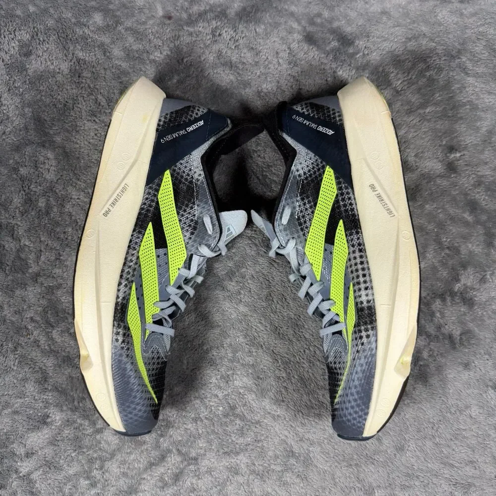 Adidas AdiZero Takumi 9 Running Shoes Blue Lucid Lemon IG3133 Men’s Size 5.5